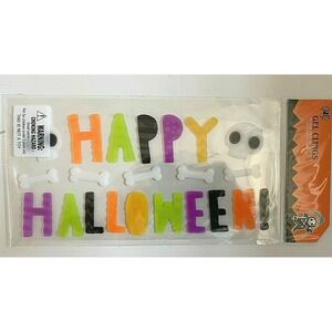NEW‎ HAPPY HALLOWEEN 27 pc Window Sticker Gel Clings Holiday Decorations Skulls
